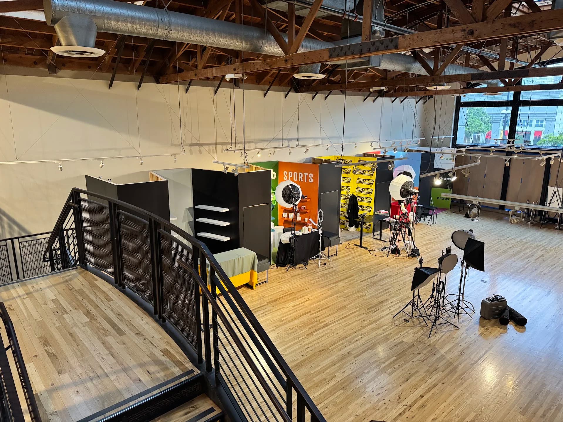 Outlandish interior with freestanding truss and production areas